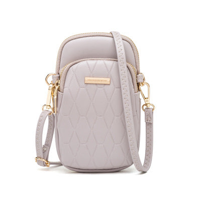Korean Version Of Pu Checkered One-Shoulder Diagonal Bag
