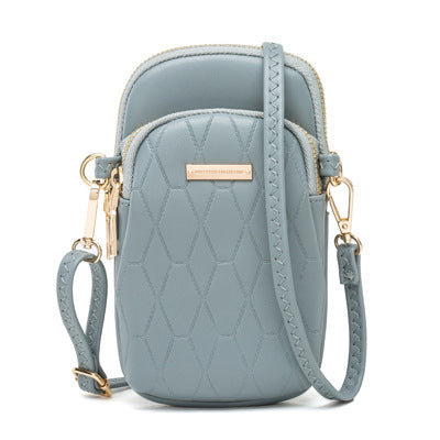 Korean Version Of Pu Checkered One-Shoulder Diagonal Bag