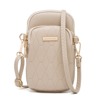 Korean Version Of Pu Checkered One-Shoulder Diagonal Bag