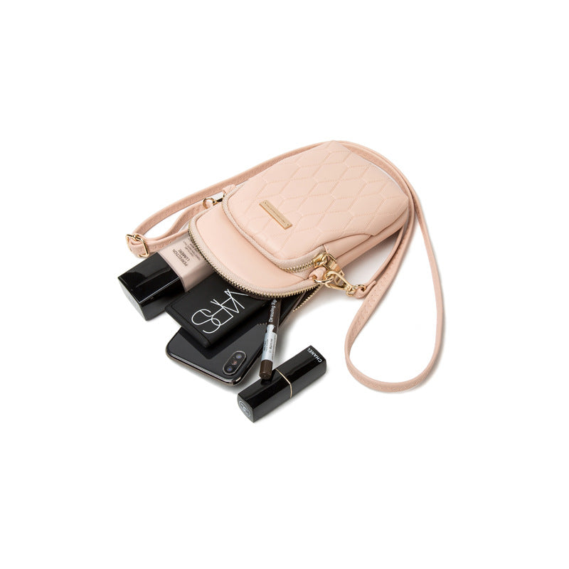 Korean Version Of Pu Checkered One-Shoulder Diagonal Bag