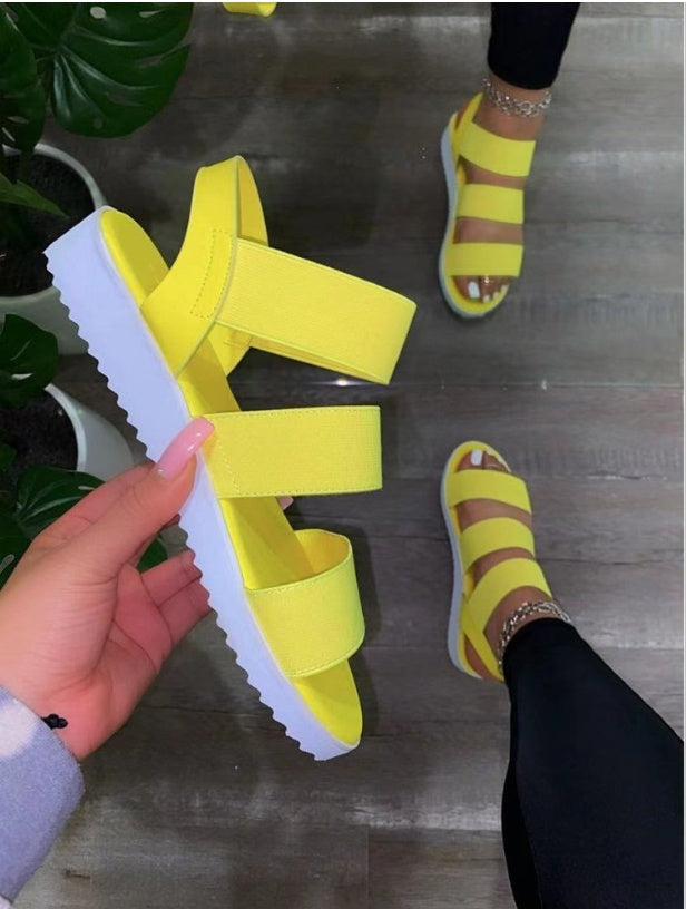 European And American Summer New Thick Soled Light Elastic Sandals