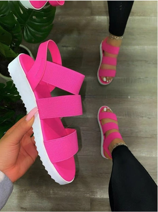 European And American Summer New Thick Soled Light Elastic Sandals