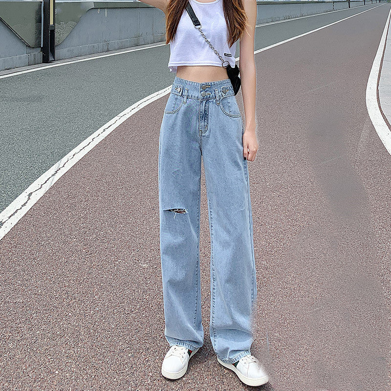Straight Loose Wide-leg Slim Jeans