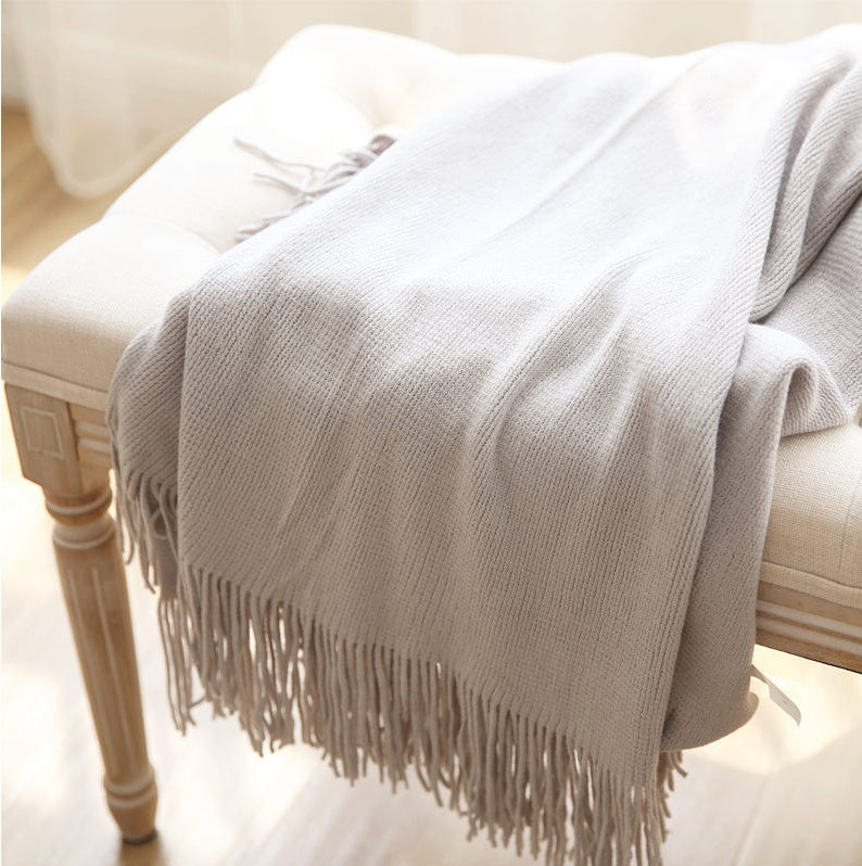 Summer Air Conditioning Blanket Knitting Leisure Decorative Tassel Sofa Cover