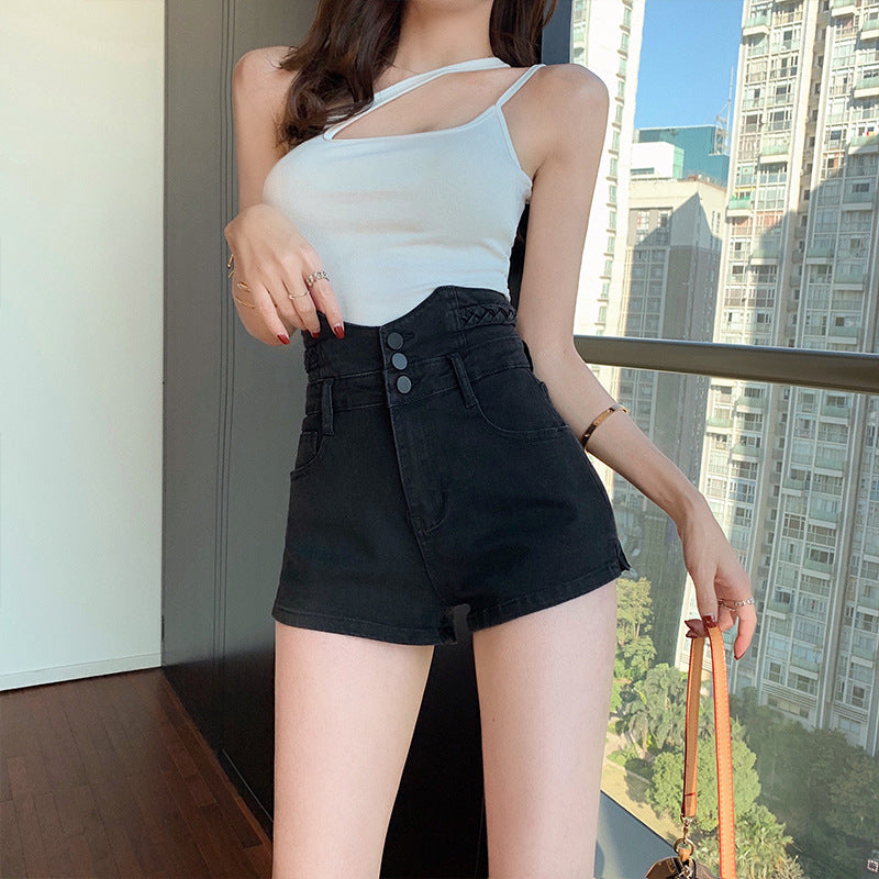 Design Stretch Slim Denim Three-point Shorts