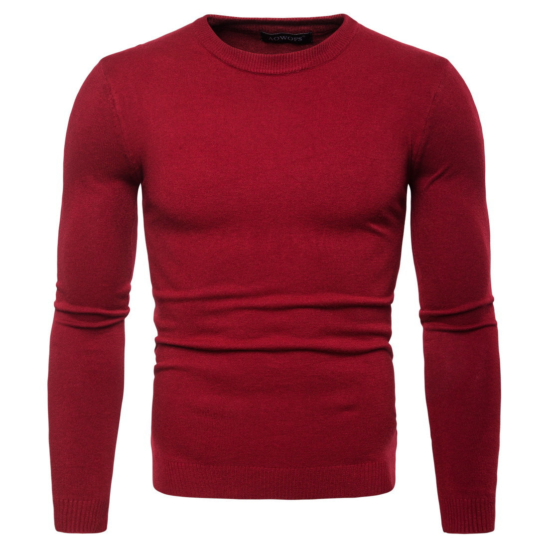 Men's Round Neck Knitted Long Sleeve Sweater