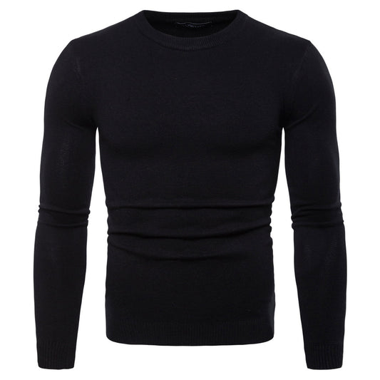 Men's Round Neck Knitted Long Sleeve Sweater