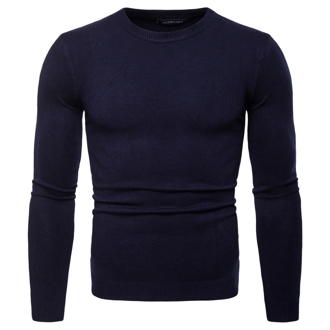 Men's Round Neck Knitted Long Sleeve Sweater