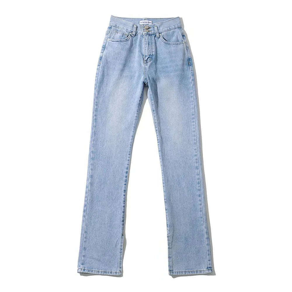 Women's High Waist Floor Split Mopping Jeans