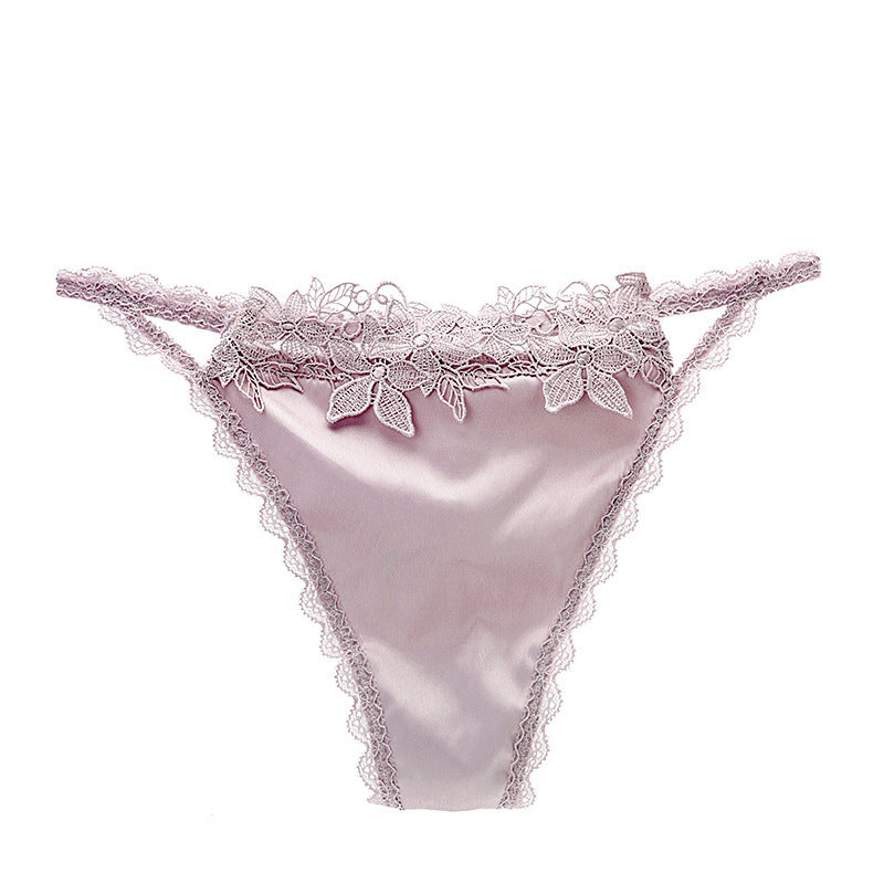 Ladies Thongs Cotton Crotch Lace Trim Thongs