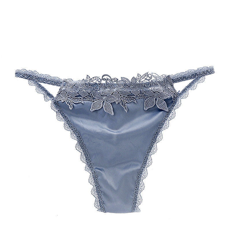 Ladies Thongs Cotton Crotch Lace Trim Thongs