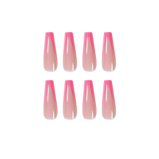 Meat Powder Long Ballet French Manicure Patch
