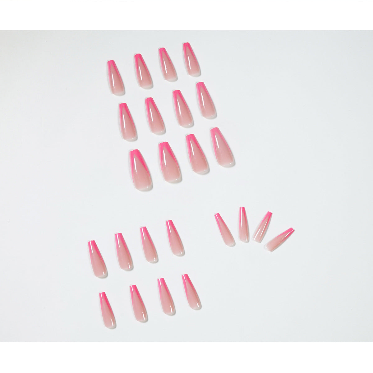 Meat Powder Long Ballet French Manicure Patch