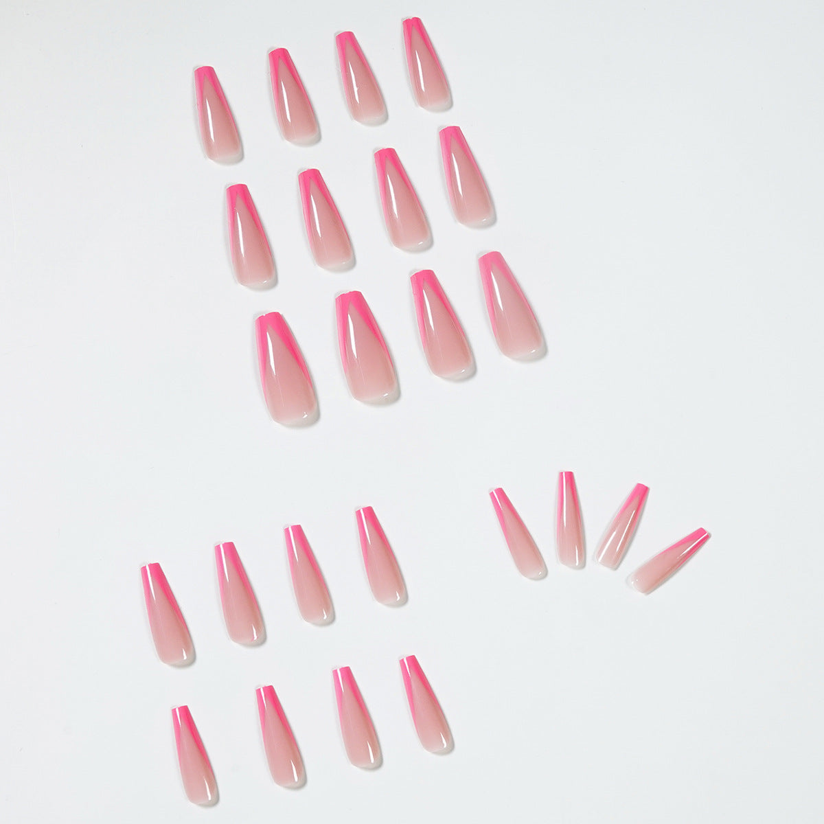 Meat Powder Long Ballet French Manicure Patch