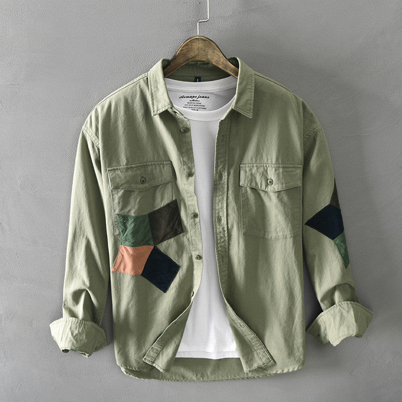 Men's Casual Long-sleeved Shirt Tooling Youth Jacket