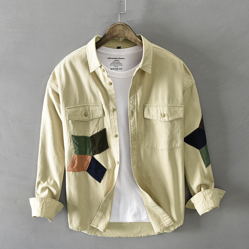 Men's Casual Long-sleeved Shirt Tooling Youth Jacket