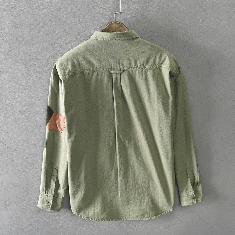 Men's Casual Long-sleeved Shirt Tooling Youth Jacket