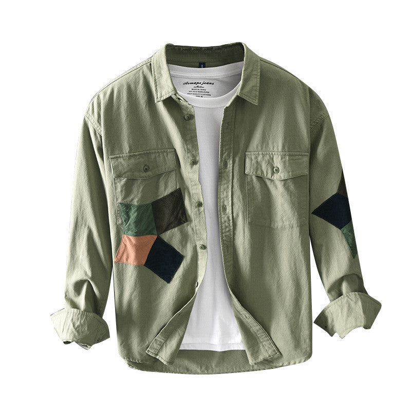 Men's Casual Long-sleeved Shirt Tooling Youth Jacket