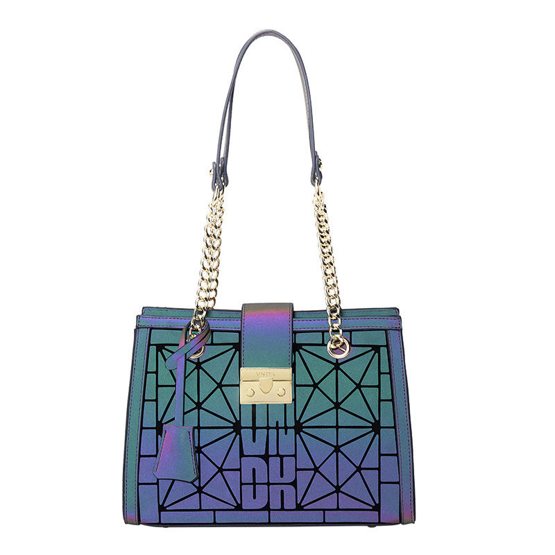 One-Shoulder Diamond Bag Colorful Luminous Portable Diagonal Bag
