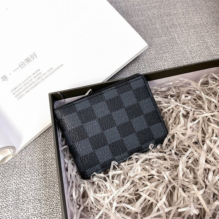 Mode Mænd Messenger Skulder Unisex Plaid Lynlås Blød Crossbody Bælte Crossbody Brysttaske