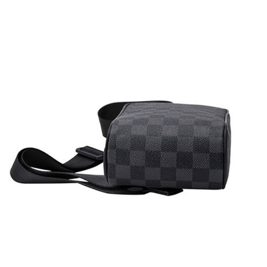 Fashion Men Messenger Shoulder Unisex Plaid Zipper Soft CrossBody Belt  Cross Body Chest Bag