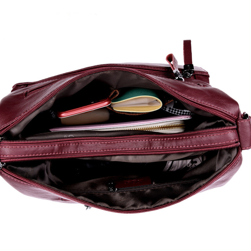 Middle-aged And Elderly Women's Bag Soft Leather Fashion Portable Mother Bag