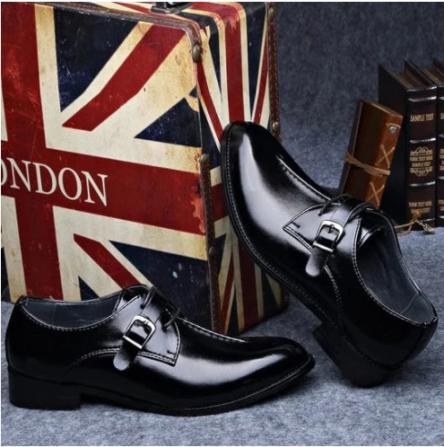Pointed Casual Lace-Up Low-Top Leather Shoes