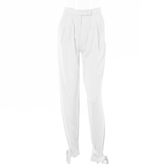 Women's New High-waist Lace-up Trousers