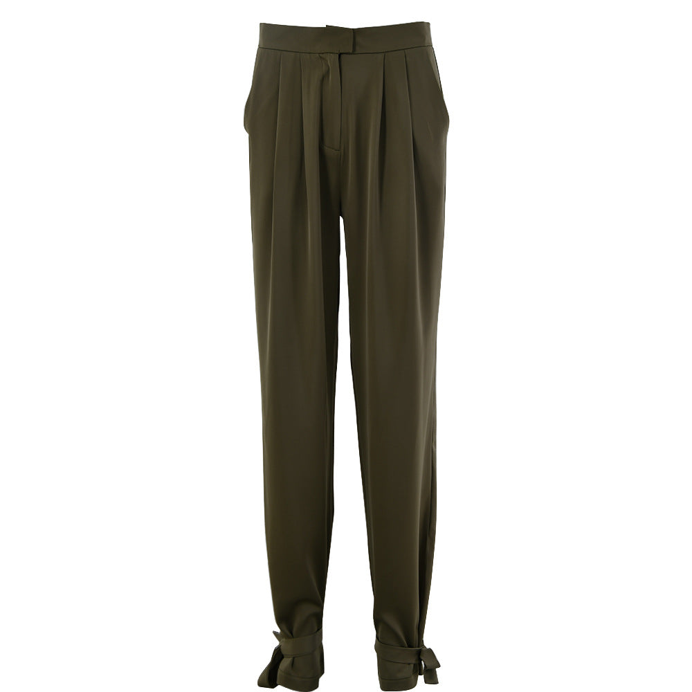 Women's New High-waist Lace-up Trousers