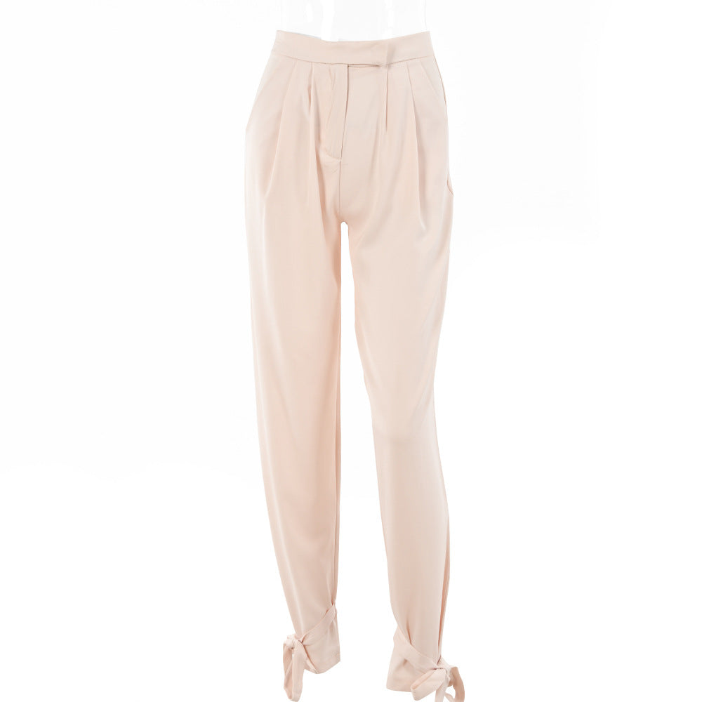 Women's New High-waist Lace-up Trousers