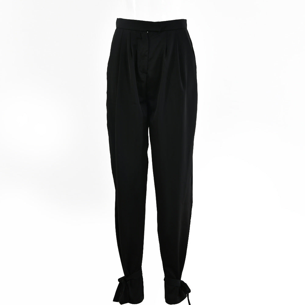 Women's New High-waist Lace-up Trousers