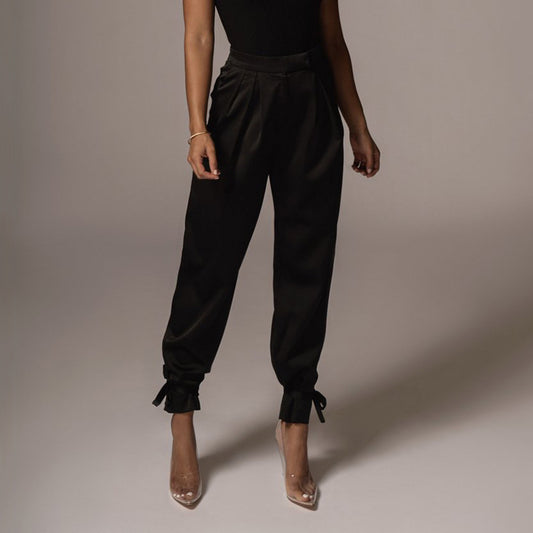 Women's New High-waist Lace-up Trousers