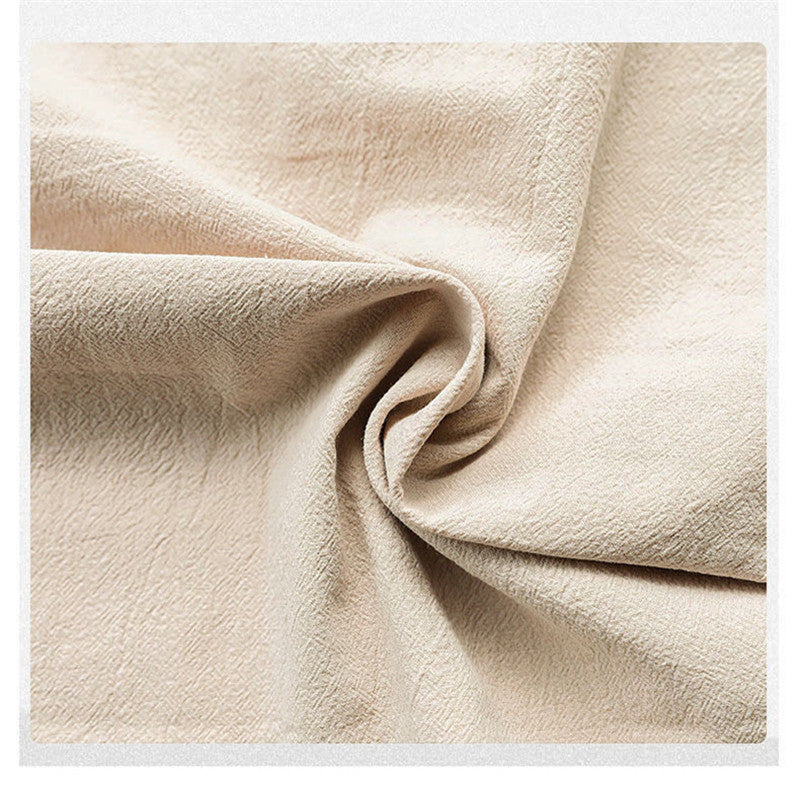 Plus Size Chinese Style Men's Cotton and Linen Trendy V-neck