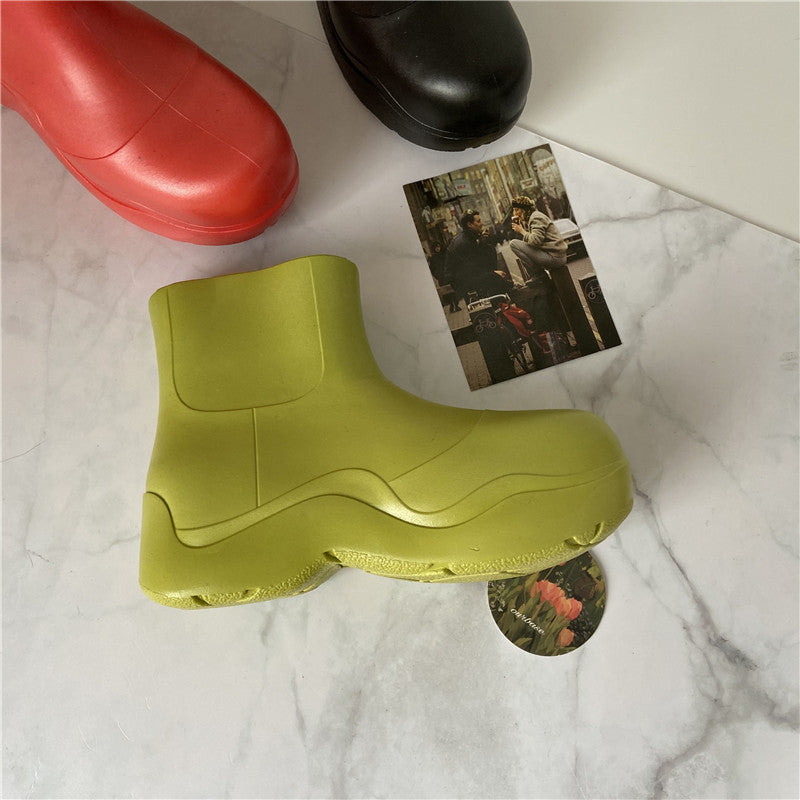 Non-slip Platform Low-top Waterproof Ladies Fashion Rain Boots