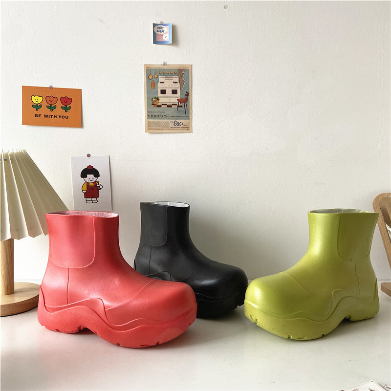 Non-slip Platform Low-top Waterproof Ladies Fashion Rain Boots