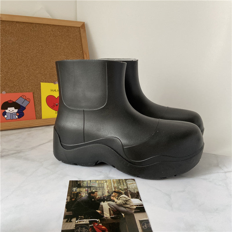 Non-slip Platform Low-top Waterproof Ladies Fashion Rain Boots