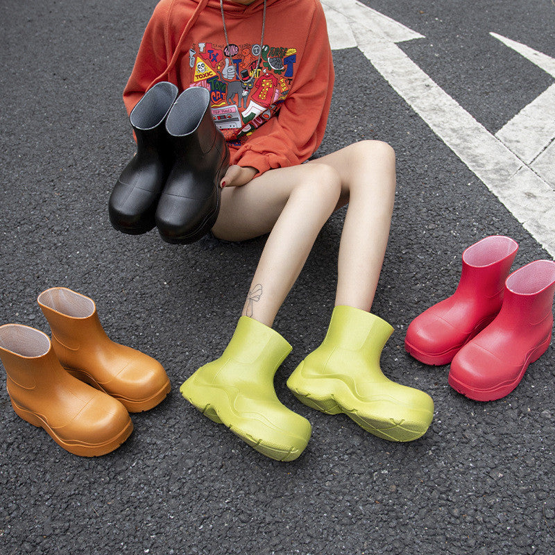 Non-slip Platform Low-top Waterproof Ladies Fashion Rain Boots