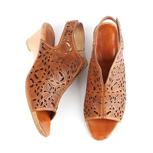 Spidse Retro Hule Sandaler til Kvinder med Velcrolukning