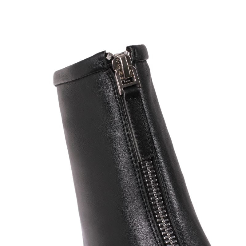 Retro Thick Heel Leather Fashion Simple Chelsea Boots