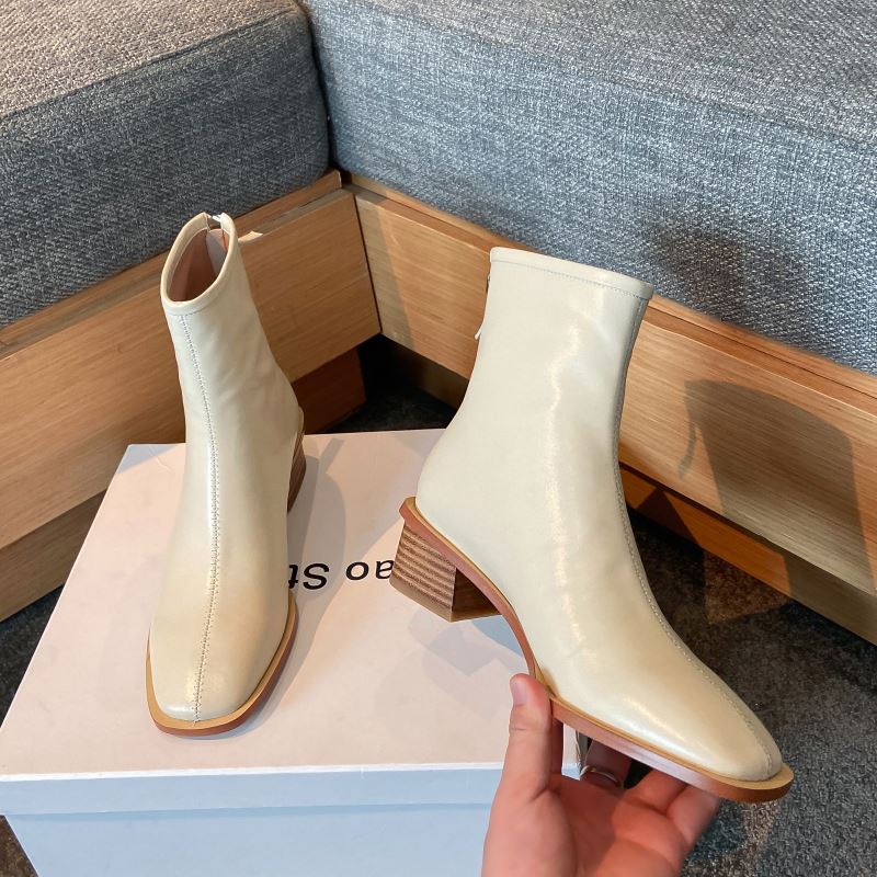 Retro Thick Heel Leather Fashion Simple Chelsea Boots