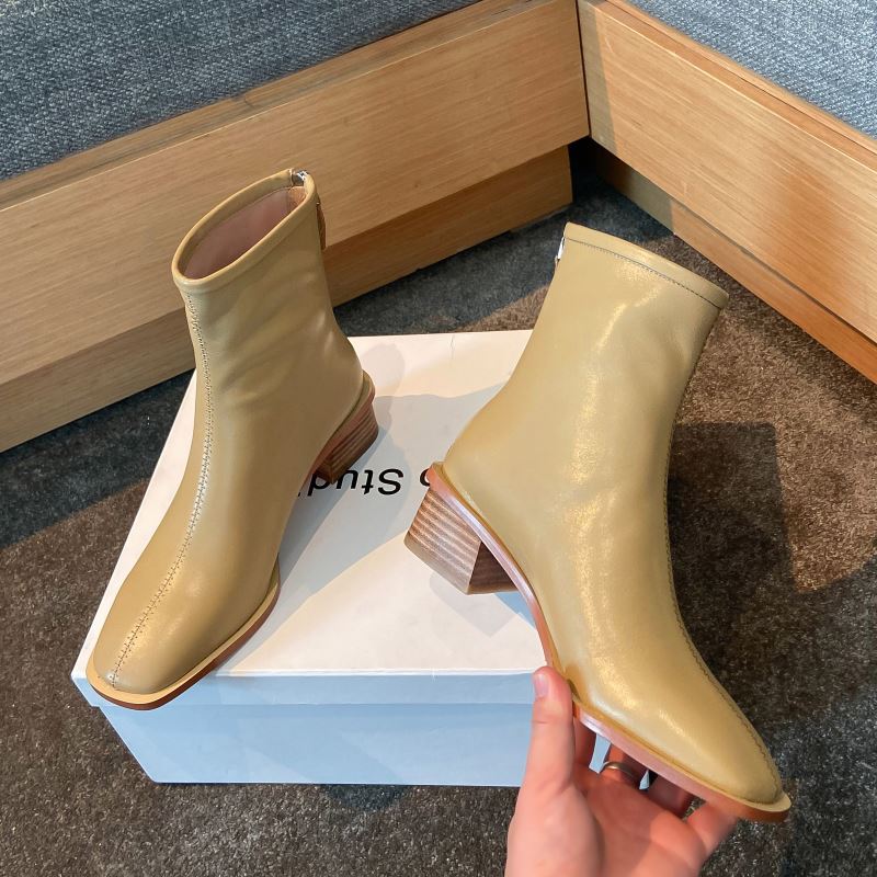 Retro Thick Heel Leather Fashion Simple Chelsea Boots