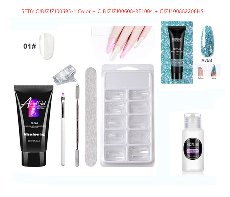 Painless Extension Glue Nail Free Paper Crystal Gel Manicure Set
