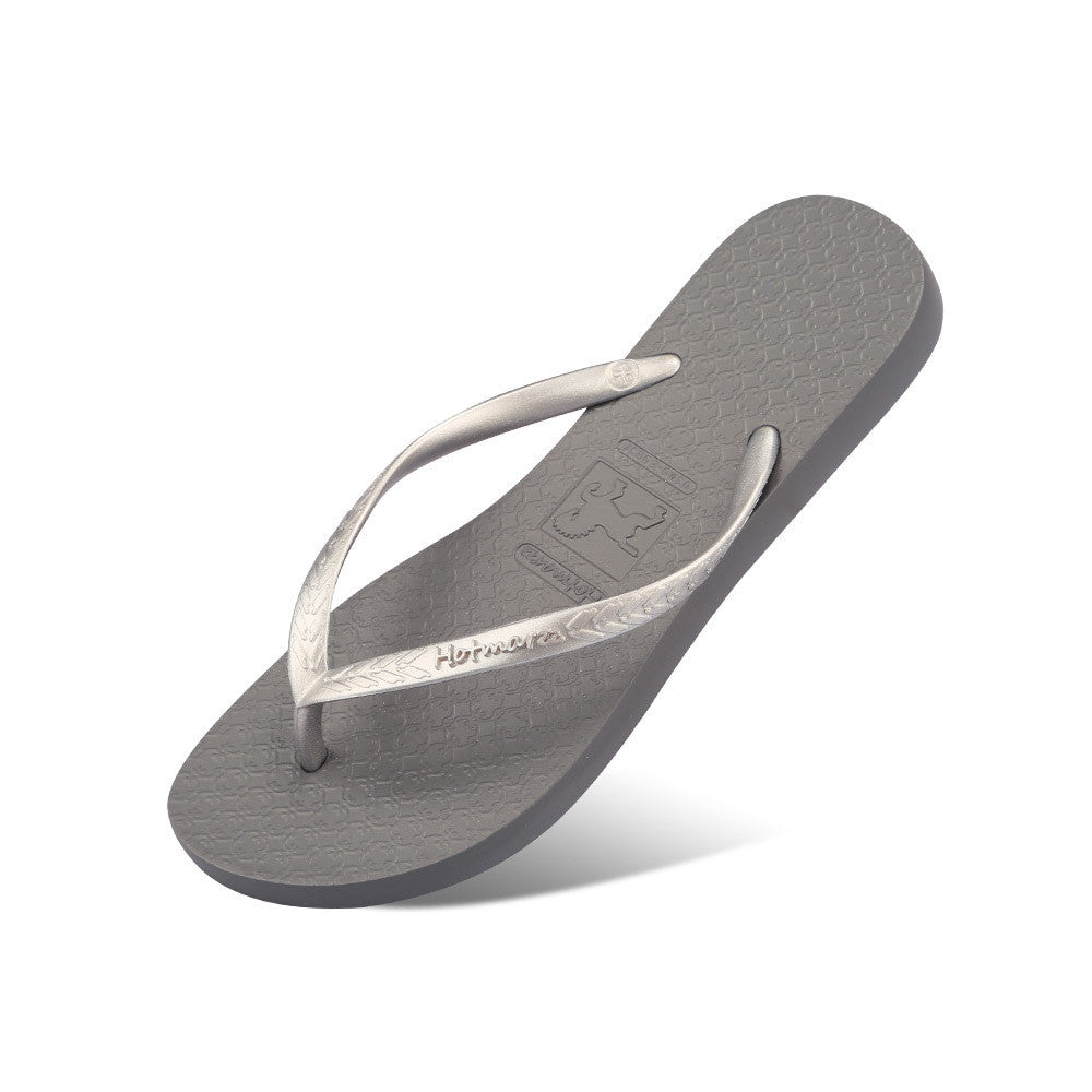 New Flip Flops Pure Color Couple Flip Beach Shoes Casual Slippers Lady