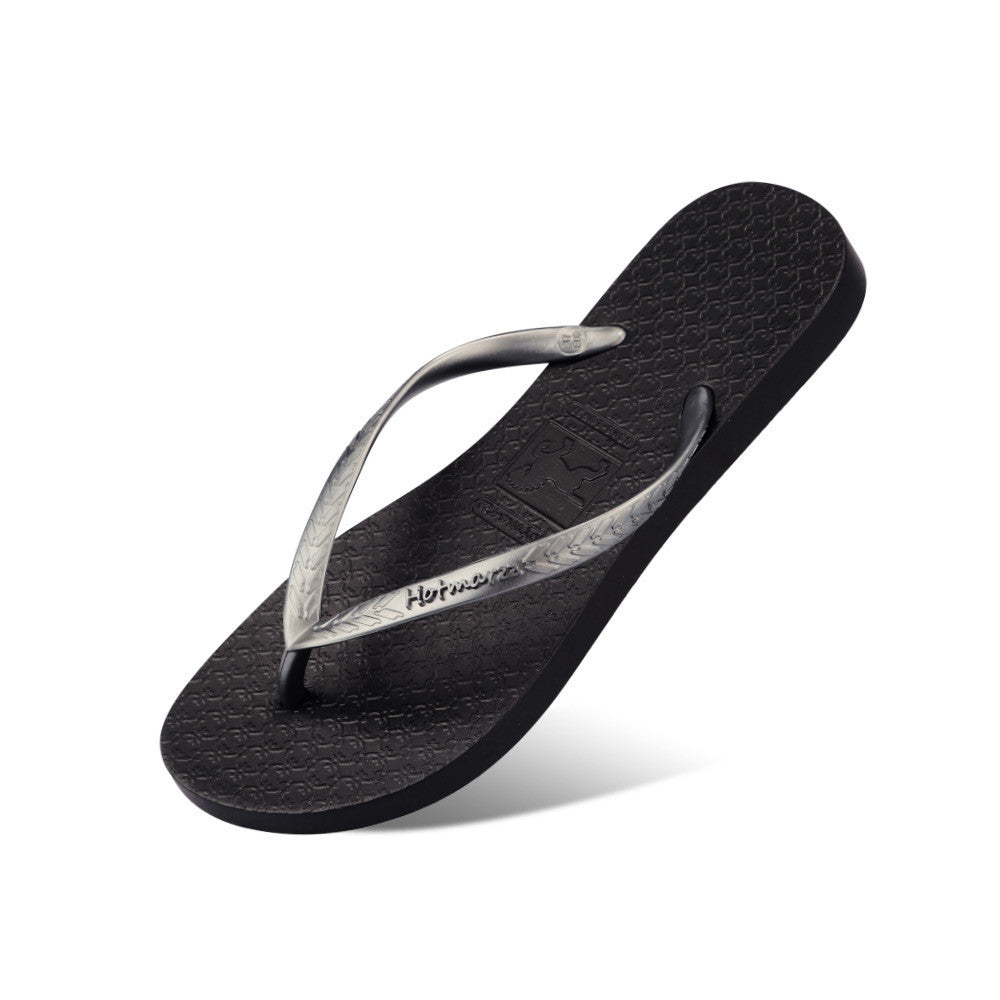 New Flip Flops Pure Color Couple Flip Beach Shoes Casual Slippers Lady
