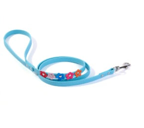 Double row flower pet collar