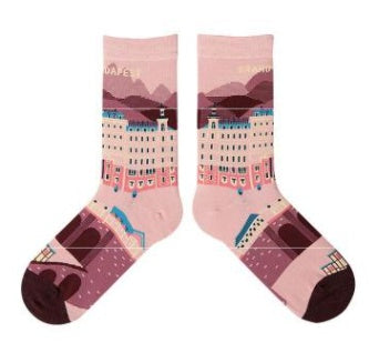 Socks Lady Autumn Winter Budapest Grand Hotel Series