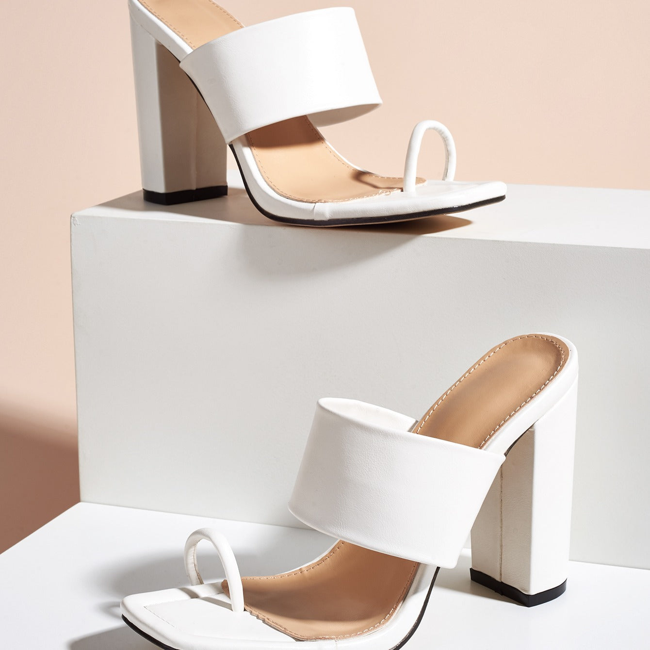 slip on toe ring heels