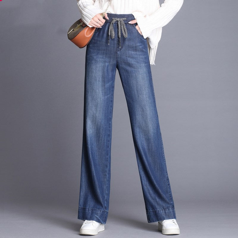 Denim Slim Retro High Waist Loose Casual Pants