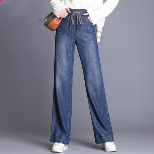 Denim Slim Retro High Waist Loose Casual Pants