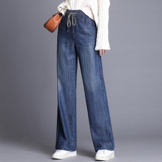 Denim Slim Retro High Waist Loose Casual Pants